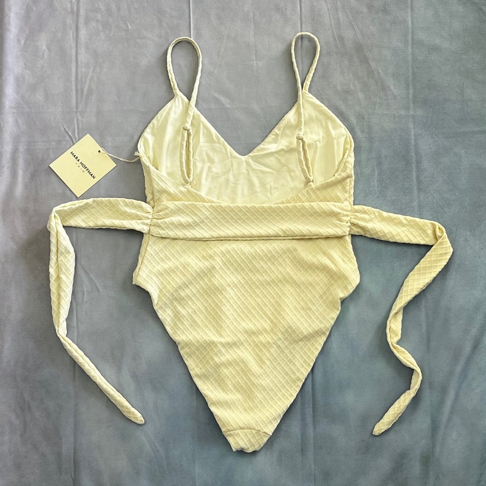 MARA HOFFMAN Gamela Belted One Piece Swim - Cream (NWT) - Picture 3 of 8